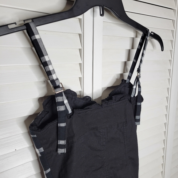 Royal Bones Tripp NYC Black/White Plaid Lace Up Corset Top XS EUC HOT TOPIC GOTH - Picture 7 of 14